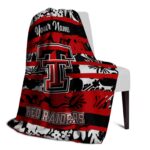 customized texas tech red raiders floral stripes red white blanket best selling