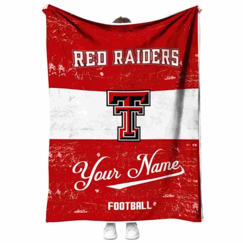 customized texas tech red raiders grunge texture red white blanket best selling