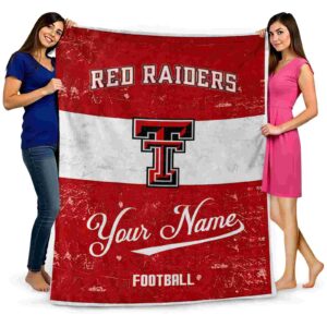 customized texas tech red raiders grunge texture red white blanket fashion forward