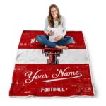 customized texas tech red raiders grunge texture red white blanket high quality