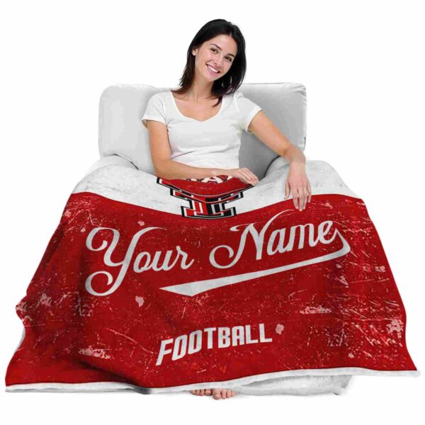 customized texas tech red raiders grunge texture red white blanket latest model