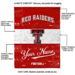 customized texas tech red raiders grunge texture red white blanket new arrival