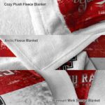 customized texas tech red raiders grunge texture red white blanket premium grade