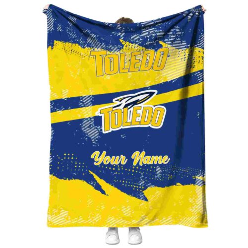 customized toledo rockets grunge streaks blue blanket best selling