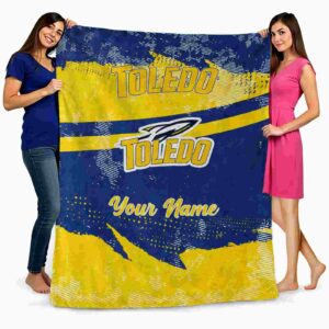 customized toledo rockets grunge streaks blue blanket fashion forward
