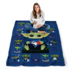 customized toronto blue jays baby yoda blue blanket high quality