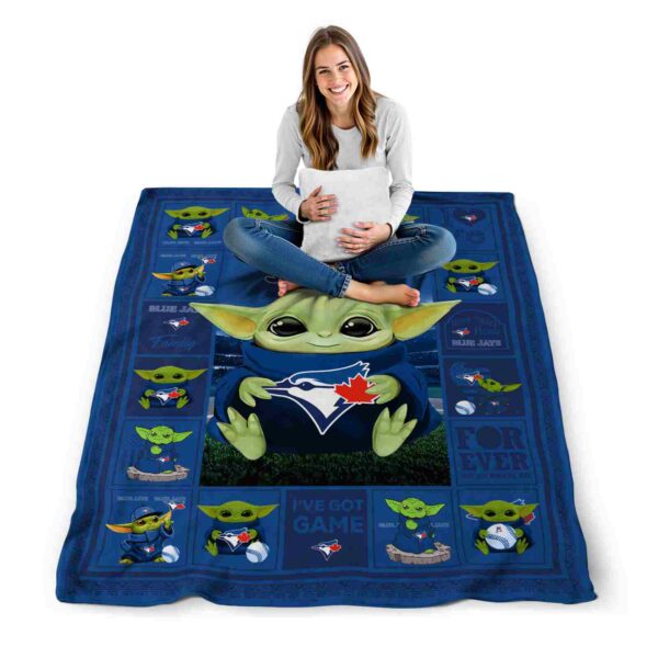 customized toronto blue jays baby yoda blue blanket high quality