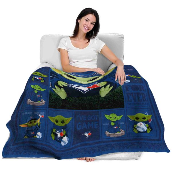 customized toronto blue jays baby yoda blue blanket latest model