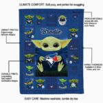 customized toronto blue jays baby yoda blue blanket new arrival