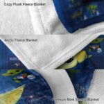 customized toronto blue jays baby yoda blue blanket premium grade