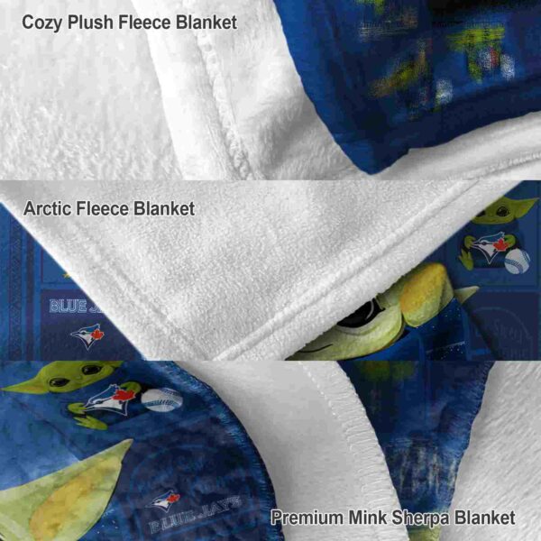 customized toronto blue jays baby yoda blue blanket premium grade