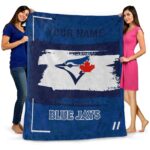 customized toronto blue jays paint strokes blue white blanket fashion forward