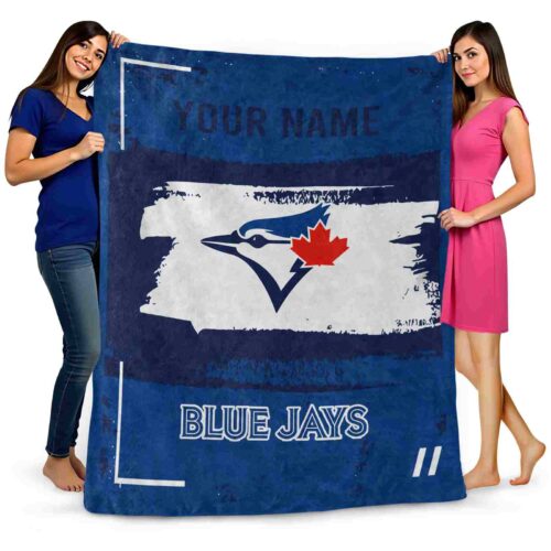 customized toronto blue jays paint strokes blue white blanket fashion forward