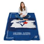 customized toronto blue jays paint strokes blue white blanket high quality