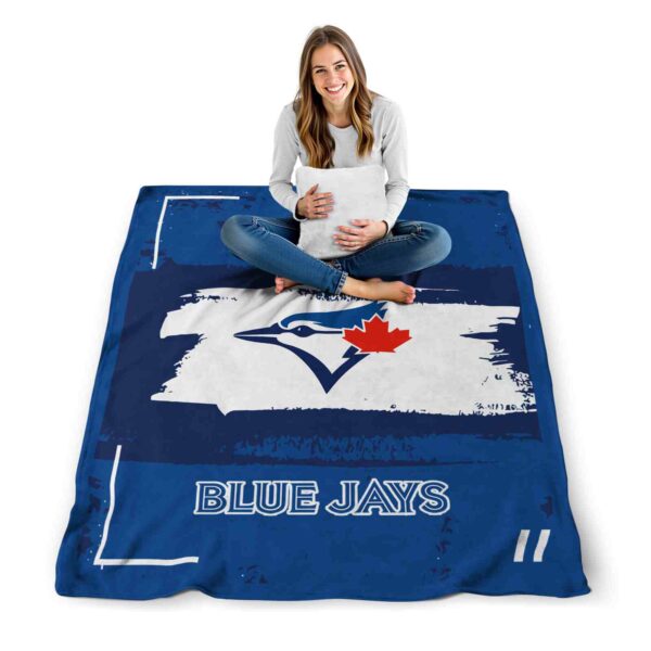 customized toronto blue jays paint strokes blue white blanket high quality