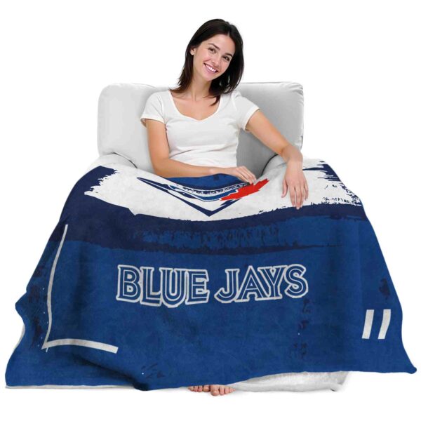 customized toronto blue jays paint strokes blue white blanket latest model
