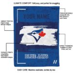 customized toronto blue jays paint strokes blue white blanket new arrival