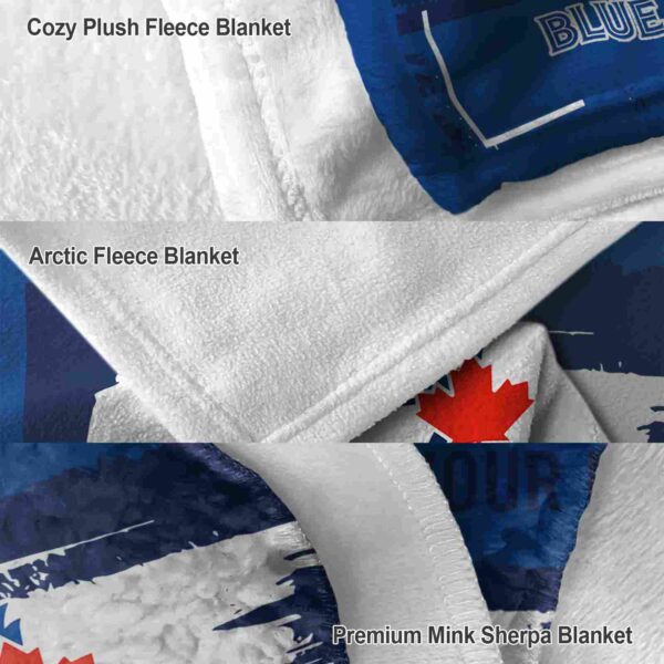 customized toronto blue jays paint strokes blue white blanket premium grade