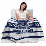 customized toronto maple leafs floral stripes blue white blanket best selling