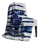 customized toronto maple leafs floral stripes blue white blanket best selling