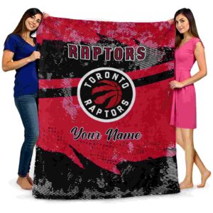 customized toronto raptors grunge streaks red blanket fashion forward