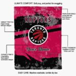 customized toronto raptors grunge streaks red blanket new arrival