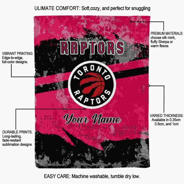 customized toronto raptors grunge streaks red blanket new arrival