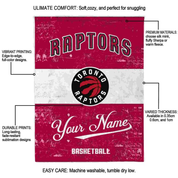 customized toronto raptors grunge texture red white blanket new arrival