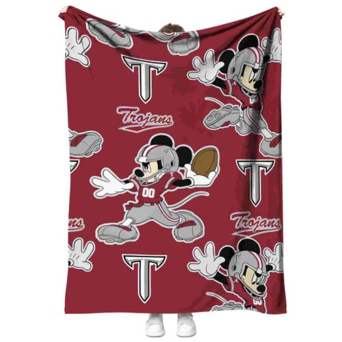 customized troy trojans mickey red blanket best selling
