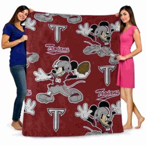 customized troy trojans mickey red blanket fashion forward