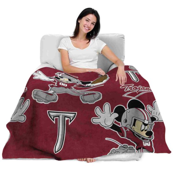 customized troy trojans mickey red blanket latest model