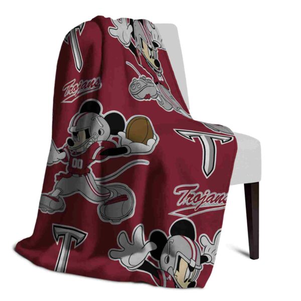 customized troy trojans mickey red blanket top rated