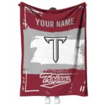 customized troy trojans paint strokes red white blanket best selling