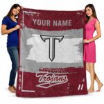customized troy trojans paint strokes red white blanket best selling