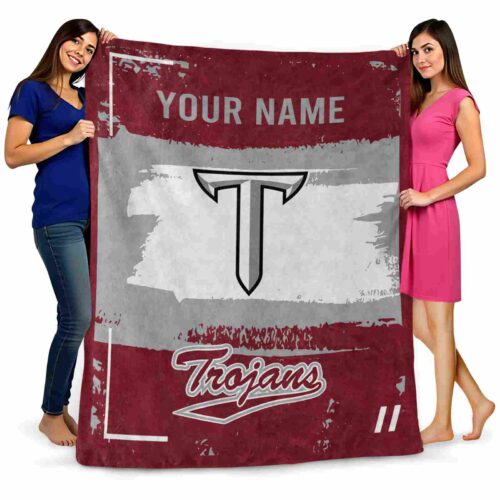 customized troy trojans paint strokes red white blanket fashion forward