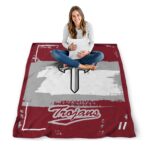 customized troy trojans paint strokes red white blanket best selling