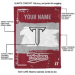 customized troy trojans paint strokes red white blanket best selling