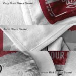 customized troy trojans paint strokes red white blanket best selling