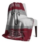 customized troy trojans paint strokes red white blanket best selling