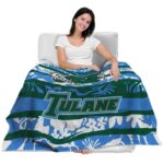 customized tulane green wave floral stripes green white blanket best selling