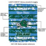 customized tulane green wave floral stripes green white blanket best selling