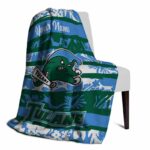 customized tulane green wave floral stripes green white blanket best selling