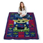 customized tulsa golden hurricane baby yoda blue blanket best selling