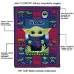 customized tulsa golden hurricane baby yoda blue blanket best selling