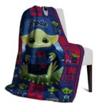 customized tulsa golden hurricane baby yoda blue blanket best selling