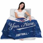 customized tulsa golden hurricane grunge texture blue white blanket latest model