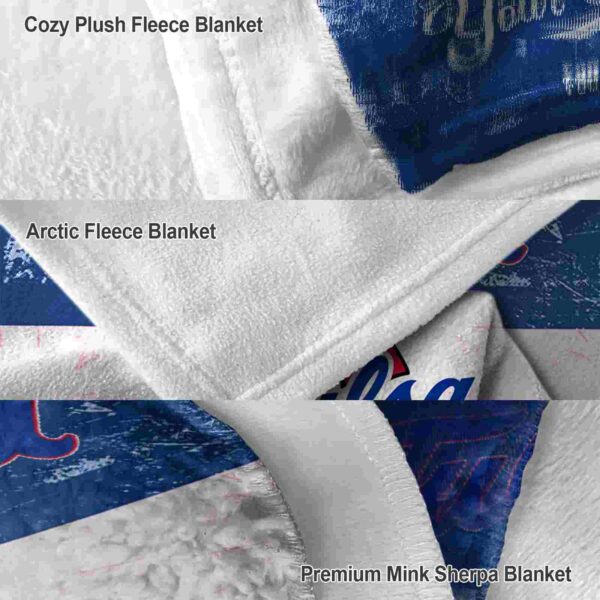 customized tulsa golden hurricane grunge texture blue white blanket premium grade