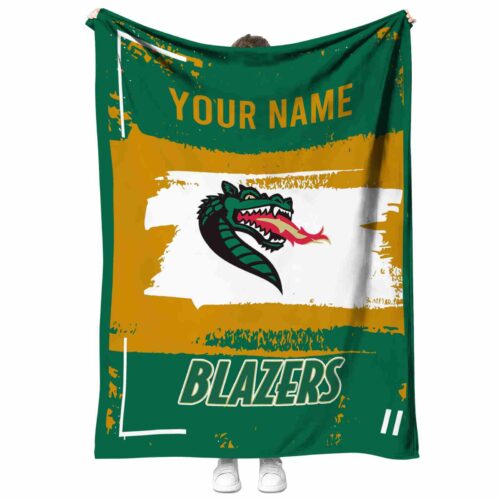 customized uab blazers paint strokes green white blanket best selling