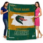 customized uab blazers paint strokes green white blanket best selling