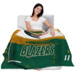 customized uab blazers paint strokes green white blanket best selling
